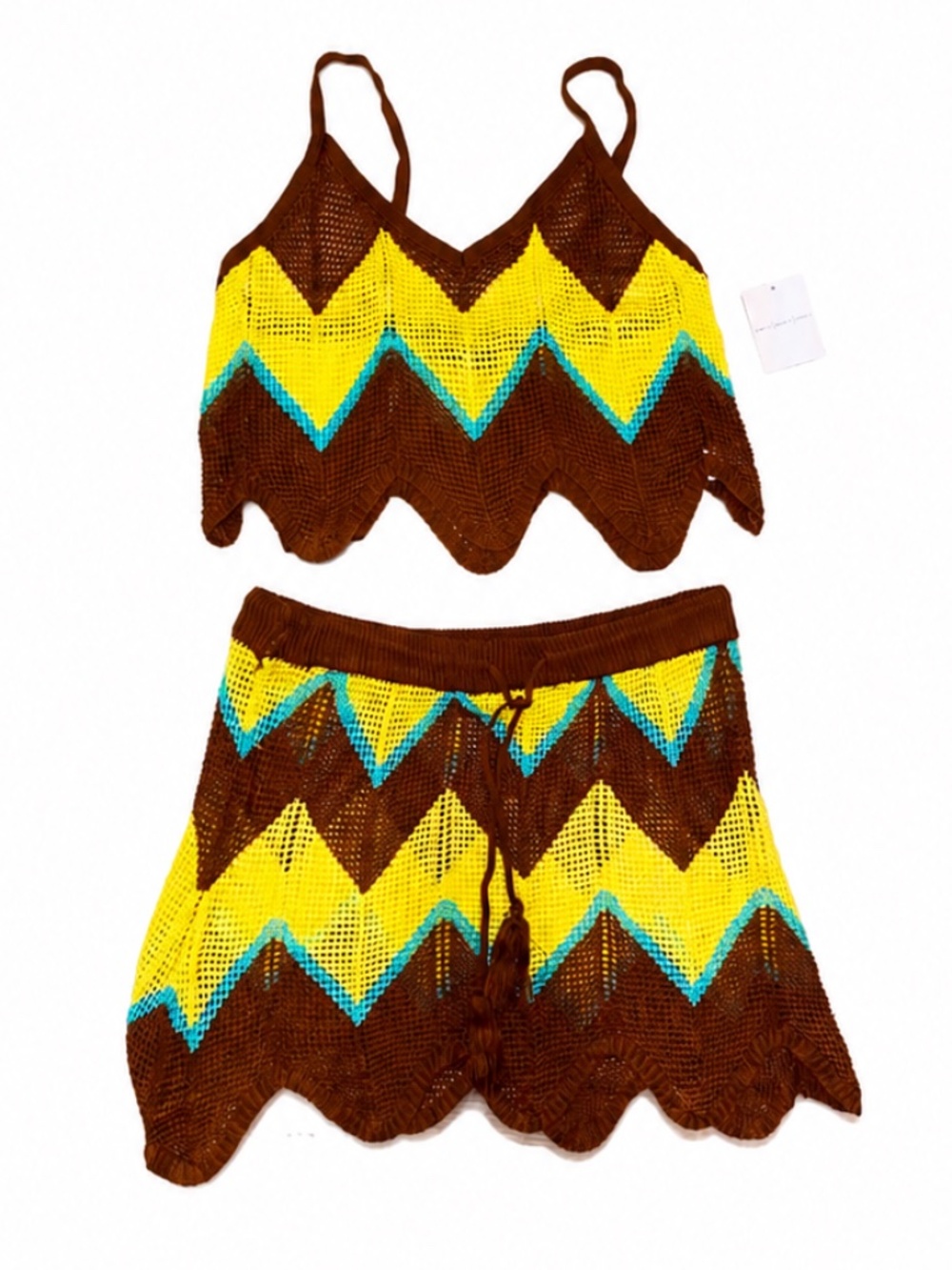 NWT Almost Famous Crochet Cami & Skirt Set- XL Boho Beach Vacation Festival